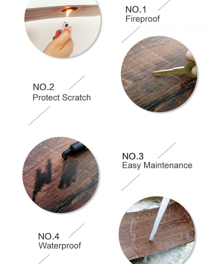 Impermeáveis comerciais da cor cinzenta secam o vinil traseiro que pavimenta o revestimento de 2mm 3mm LVT 3